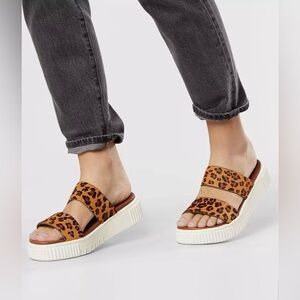 MIA Leopard Print Sandals with White Soles